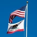 California insurance market - Flag of America and of California