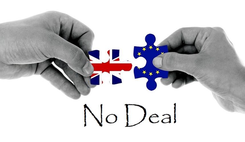No-deal Brexit - UK and EU puzzle pieces