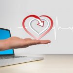 Health insurance exchange - Computer - heart - hand - heartbeat