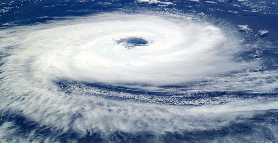 2020 Atlantic Hurricane Season - Hurricane seen from above