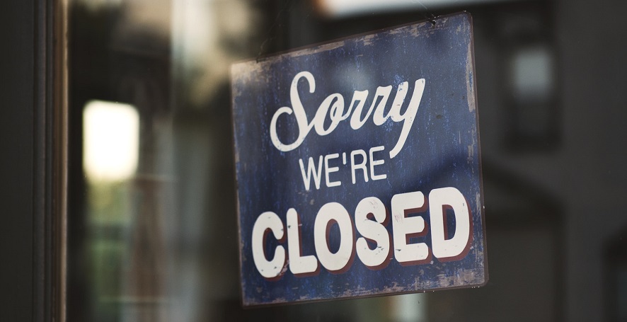 Unemployment insurance - Closed Business Sign