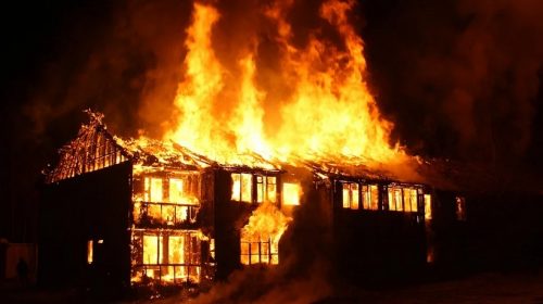 Mercury homeowners insurance - house on fire
