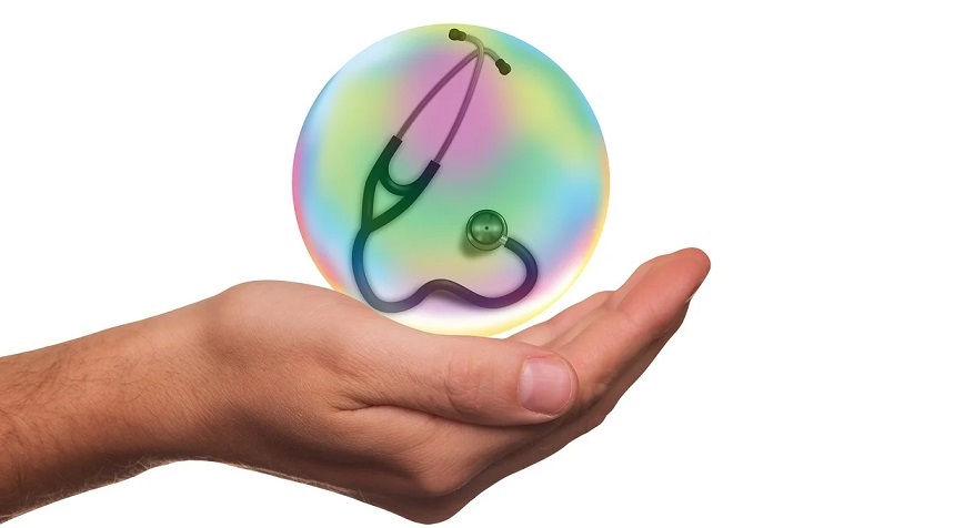 Health insurance coverage - Stethoscope and hand