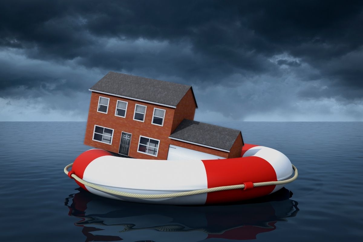 National Flood Insurance Program - home floating on life saver