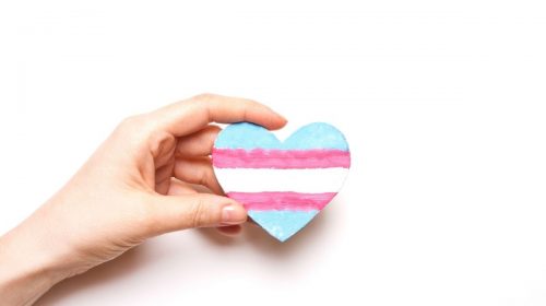 Health insurance coverage - transgender flag in shape of heart