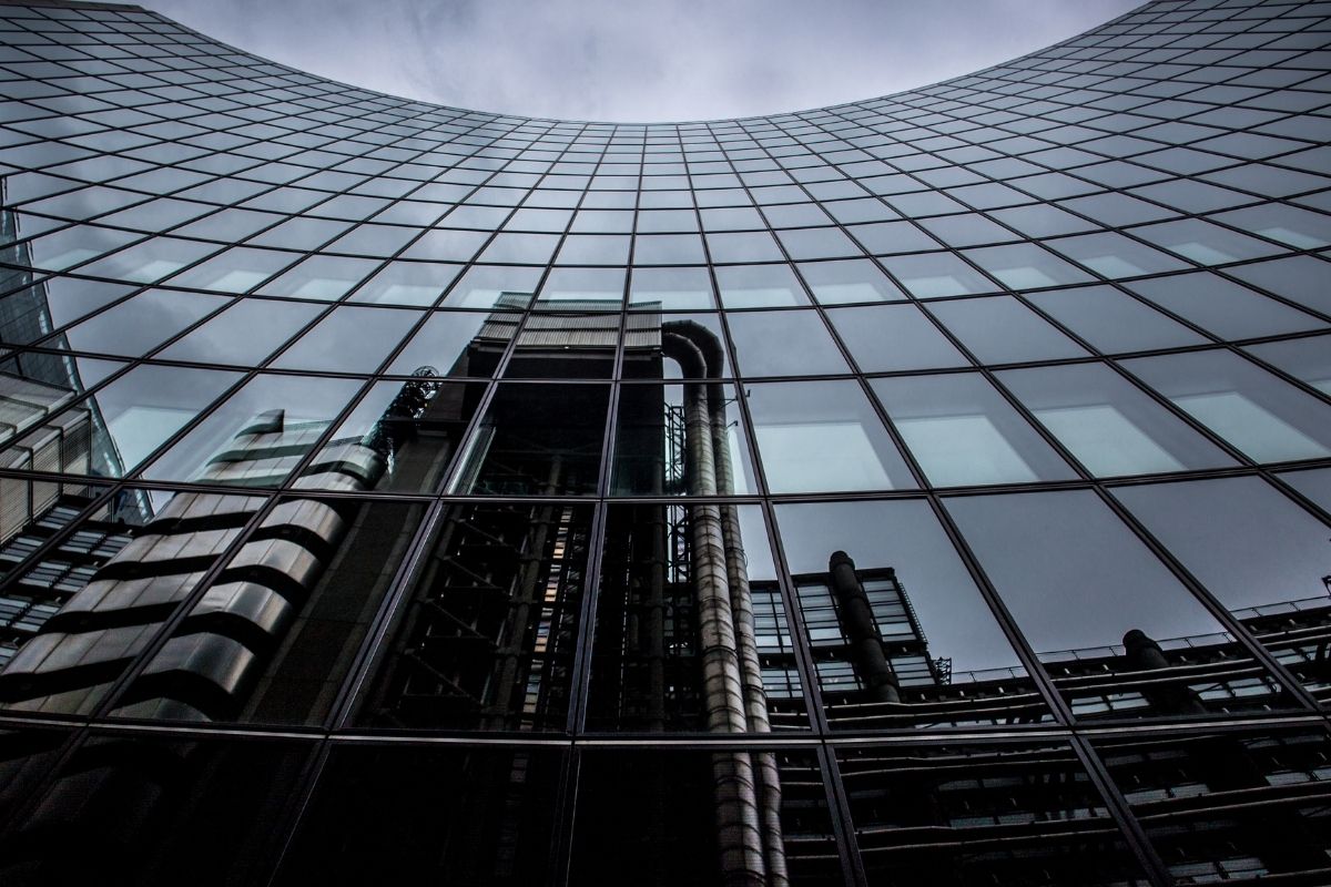 Insurance policies - Lloyd's of London Building reflected in glass