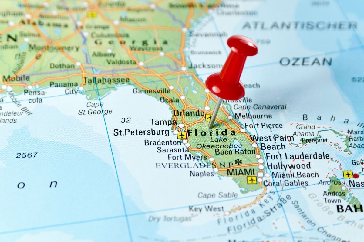 Florida property insurance - Florida on map
