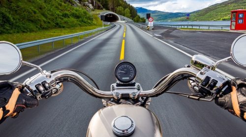 Motorcycle insurance - first person motorcycle perspective