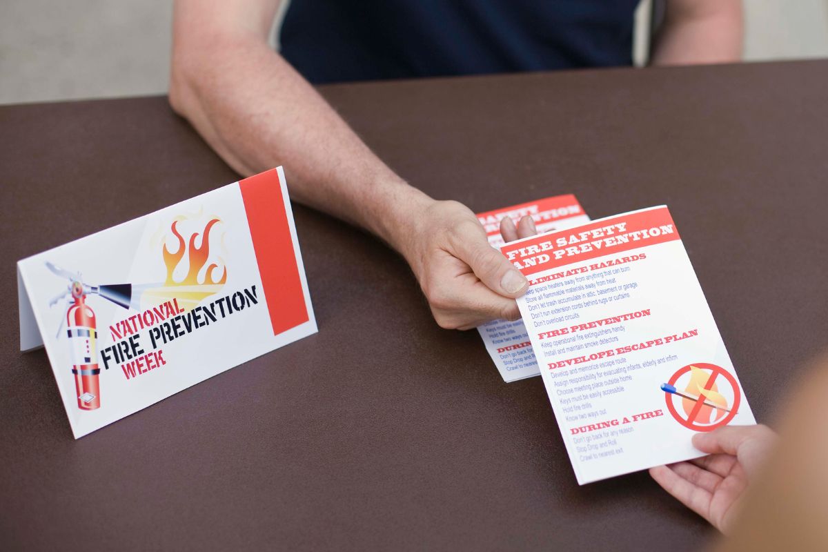 Fire Prevention Week - Handing out pamphlet