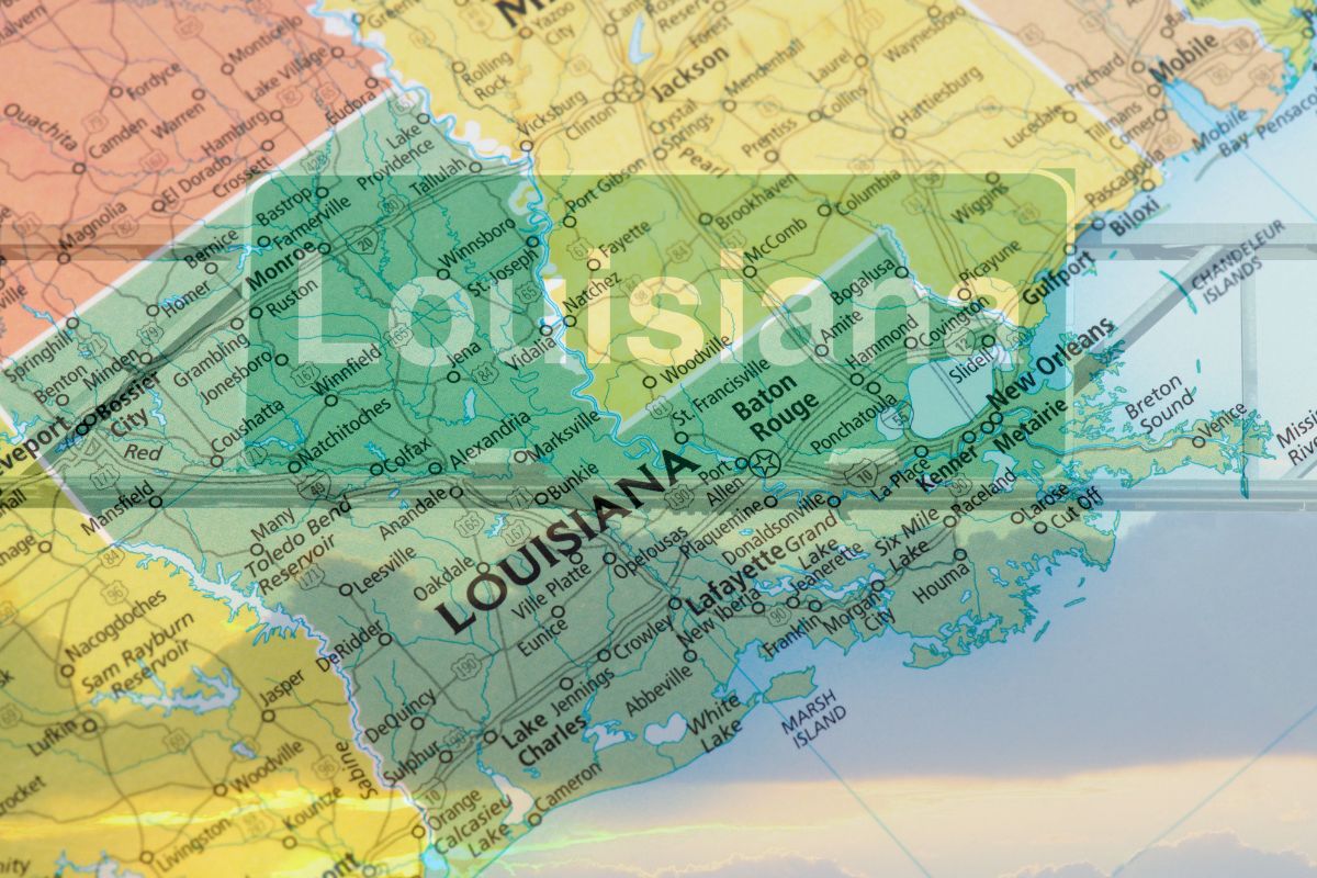 Louisiana insurance - State of Louisiana on map