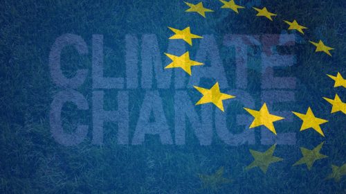 Insurance gap - EU flag and Climate Change