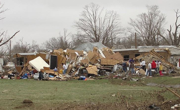 Damage from recent tornado activity