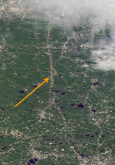 Brown Streak is the Tornado's path from space