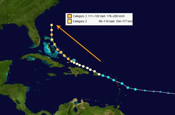 Hurricane Irene Path