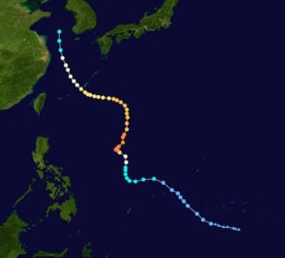 Typhoon Muifa Storm Path
