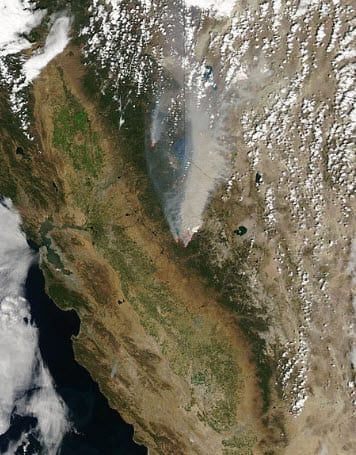 Yosemite Fire from space