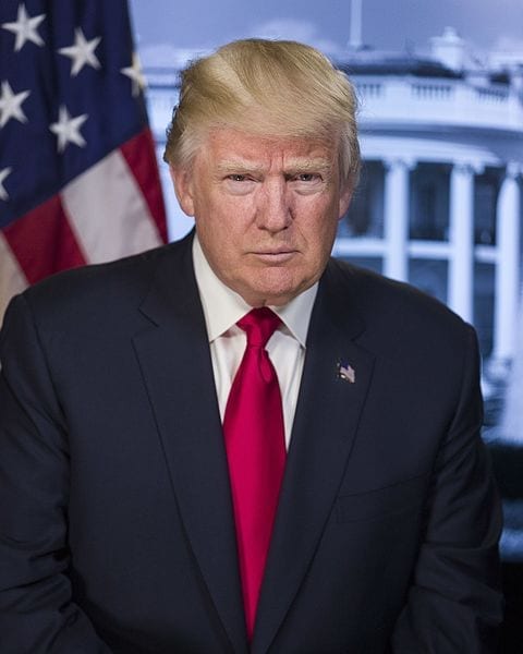 GOP tax plan health care vote - President Donald Trump Official Portrait