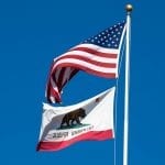 California health insurance premiums - American and Californian flag