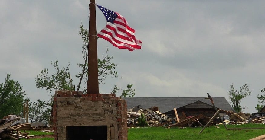 Catastrophe loss estimate - Destruction - American Flag