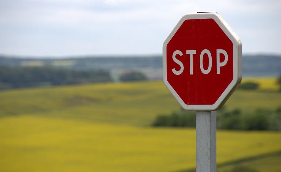 Repayment of insurance customers stopped - Stop Sign