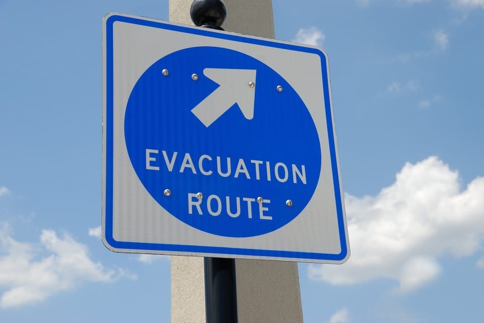 Homeowners insurance coverage - Evacuation Route - Sign