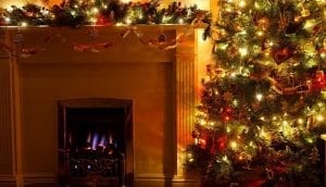 Winter holiday season - Christmas tree and Christmas decorations