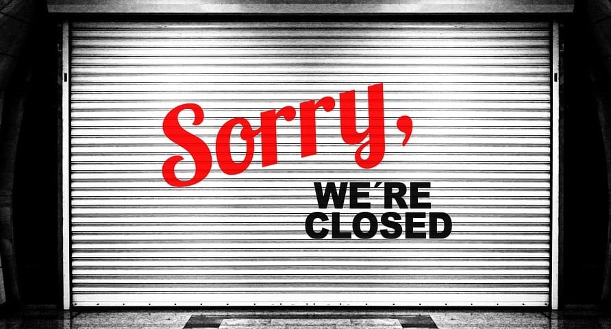 Government Shutdown - Sorry we're closed sign