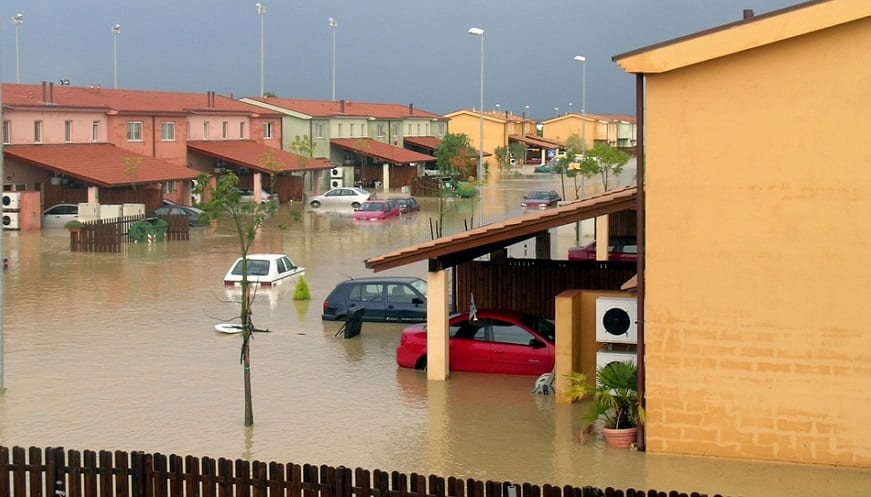 Water Damage Claims - Houses in flood waters