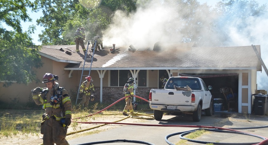 California Homeowners Insurance Policies - House Fire - Fire fighters