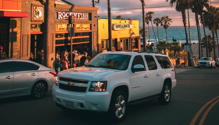 California auto insurance companies - Truck on road in California