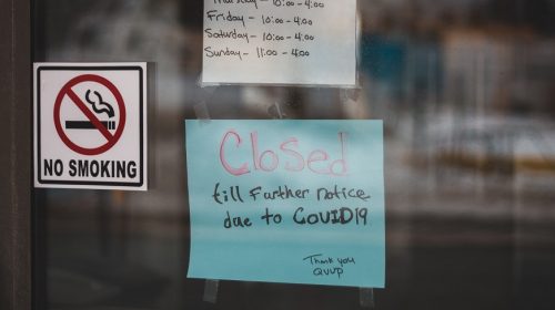 Insured pandemic losses - Store Closed Sign - COVID-19 lockdown