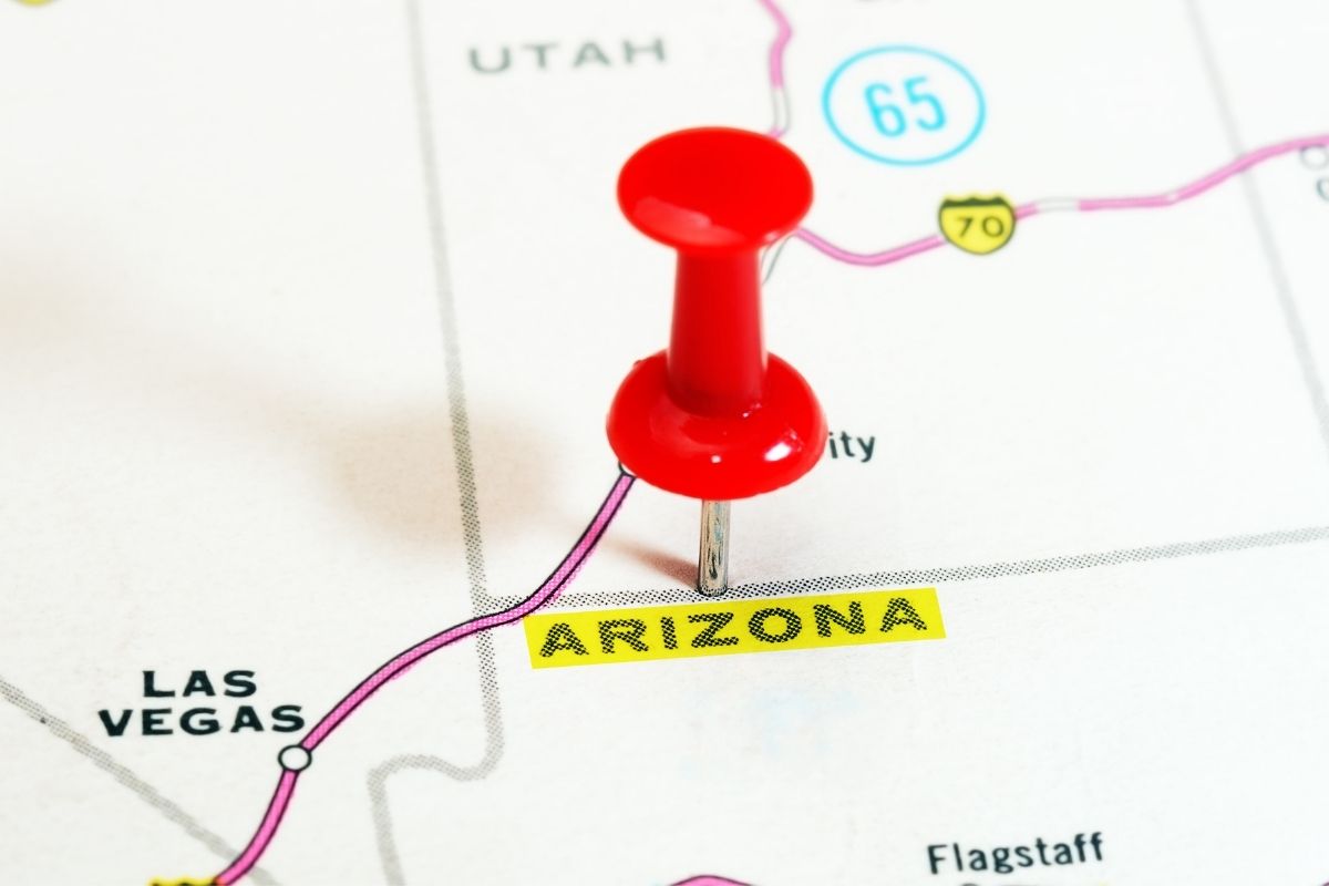 Arizona auto insurance - Arizona pinpointed on a map