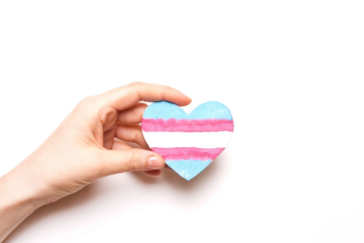 Health insurance coverage - transgender flag in shape of heart