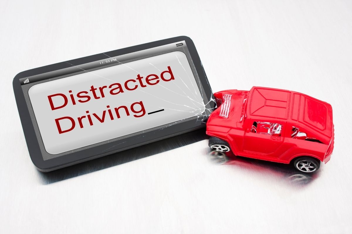 Distracted driving - car crash