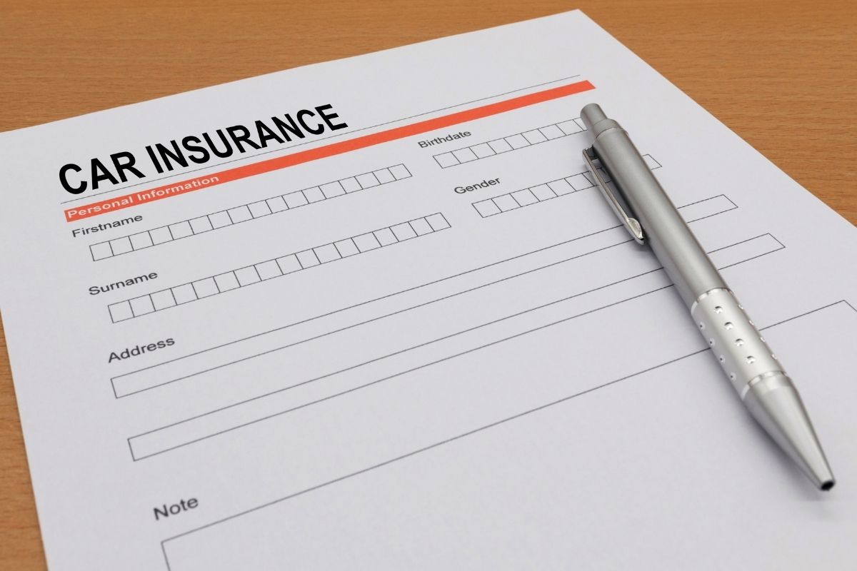 Car insurance application - form