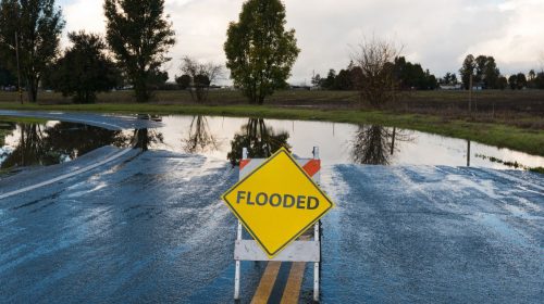 Flood insurance - Flooded Road Sign