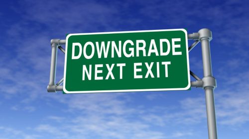 Farmers Insurance - Downgrade Ahead sign