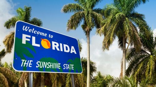 Auto insurance - Florida welcome sign
