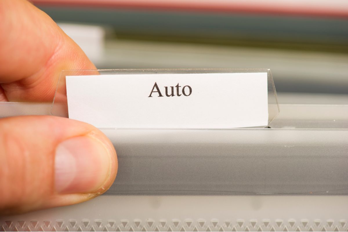 Auto insurance - Filing system