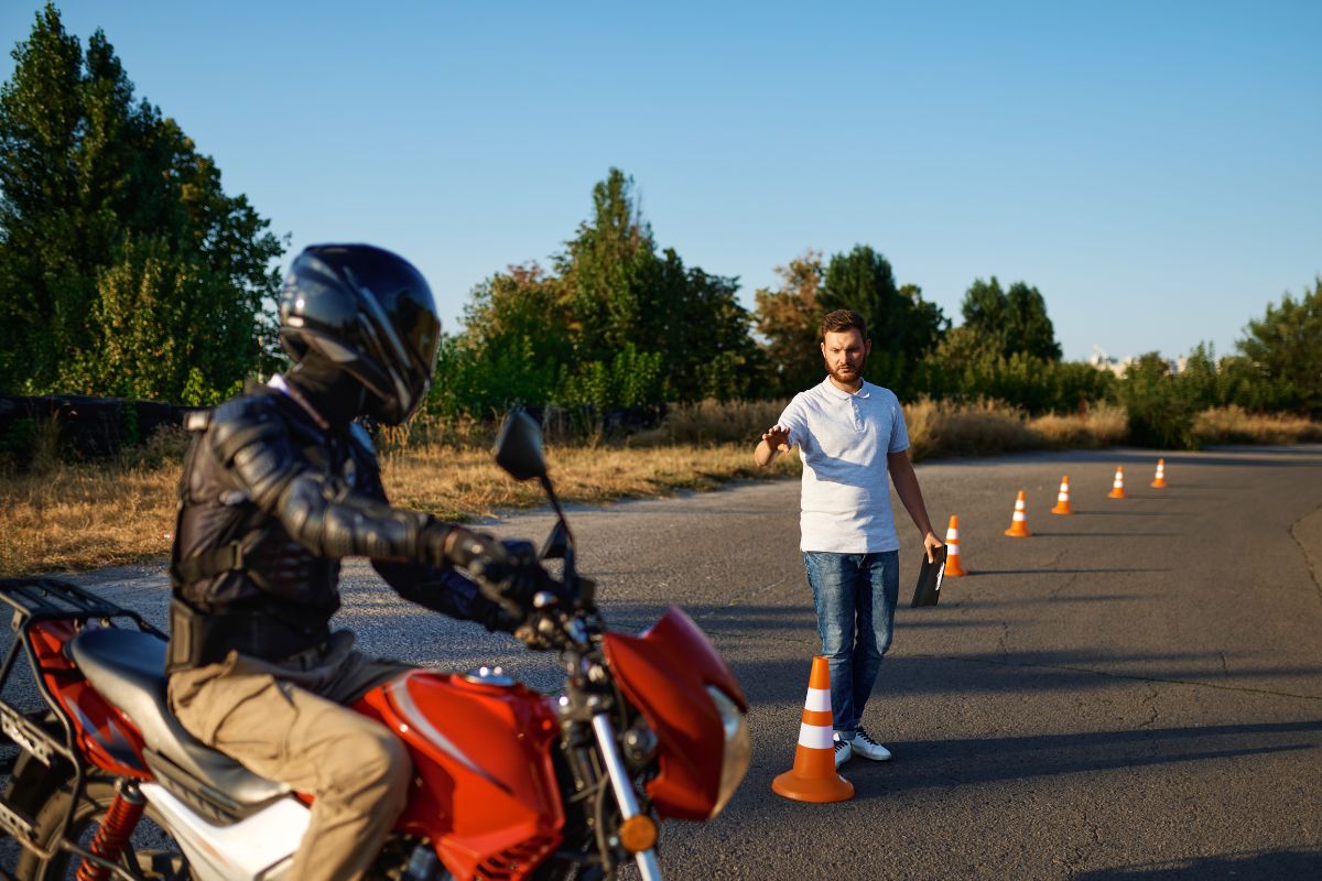 Motorcycle Awareness Month - Person going through test