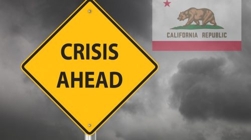 Climate change - Crisis Ahead California Flag