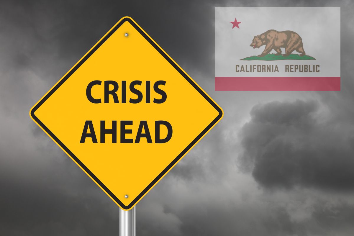 Climate change - Crisis Ahead California Flag