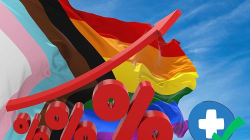 LGBTQ+ Flag - Health Insurance - Percentage