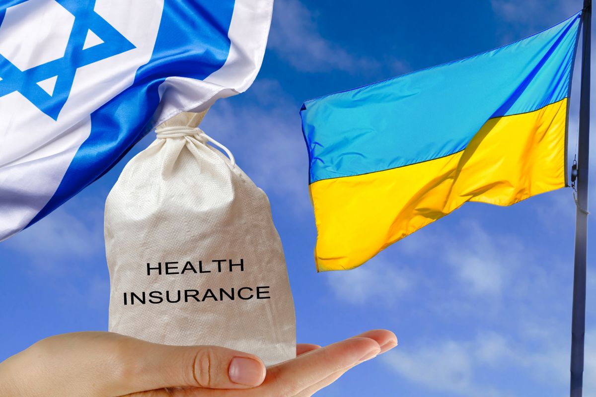 Health Insurance - Israel flag and Ukraine flag