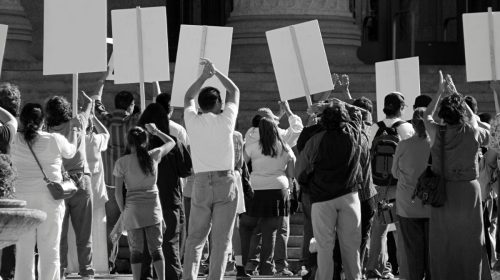 Home insurance - People Protesting