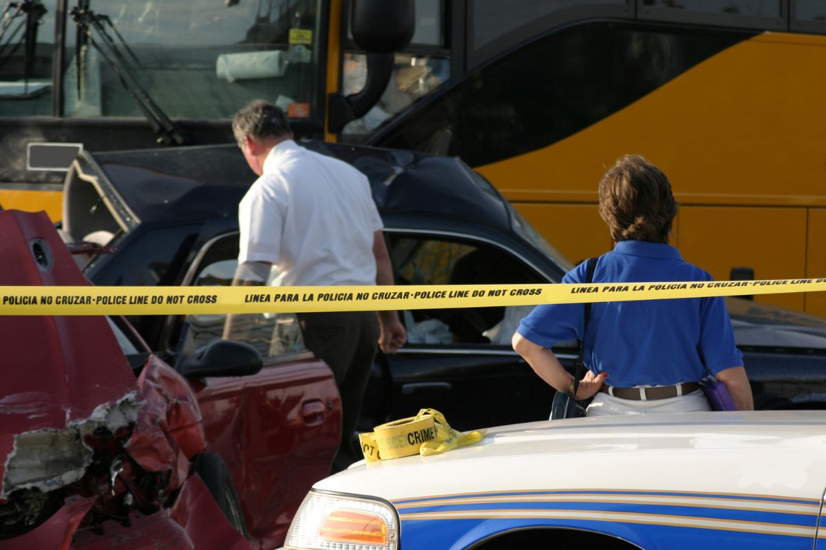 Road safety - accident - police tape