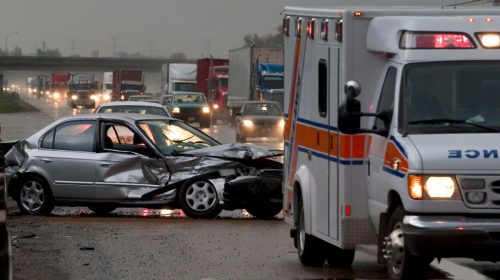 Road safety - car crash ambulance