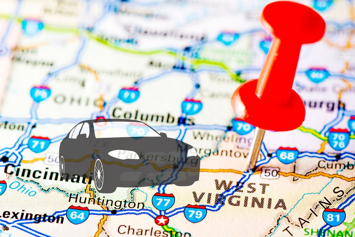 auto insurance - US Map showing West Virginia