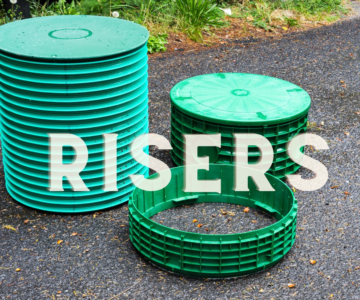 example of septic tank risers - different sizes
