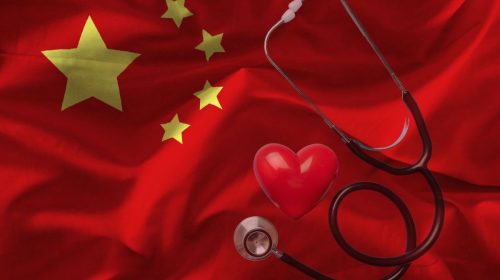 Health Insurance - Chinese Flag - Heart and stethoscope